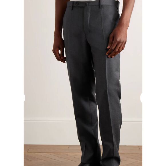 Incotex Pants Men's 36 Grey Modern Fit Tapered Super 100s Wool Chino - Picture 1 of 6